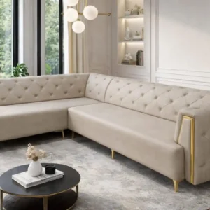 Luxury Tufted L-Shaped Sectional Sofa